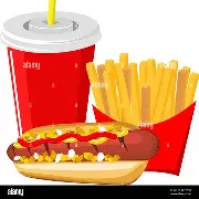 Hotdog, chips & drink